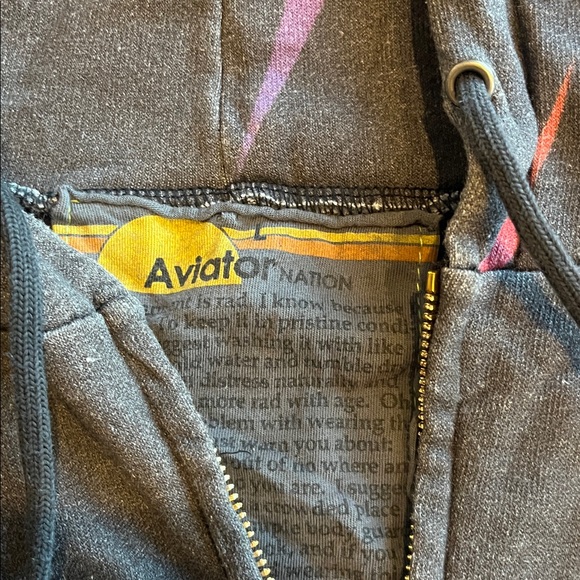 Aviator Nation Lightning Bold charcoal hoodie size large - Picture 6 of 8